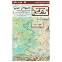 Alice - Stamperia Assorted Rice Paper Backgrounds A6 8/Sheets