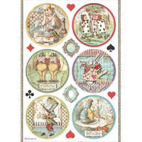 Alice - Stamperia Assorted Rice Paper A4 6/Sheets
