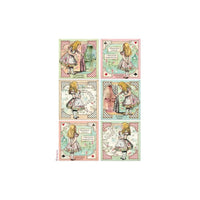 Alice - Stamperia Assorted Rice Paper A4 6/Sheets
