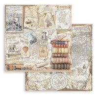Vintage Library, 10 Designs/1 Each - Stamperia Double-Sided Paper Pad 8"X8" 10/Pkg