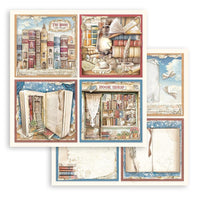 Vintage Library, 10 Designs/1 Each - Stamperia Double-Sided Paper Pad 8"X8" 10/Pkg