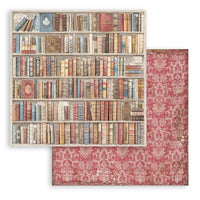 Vintage Library, 10 Designs/1 Each - Stamperia Backgrounds Double-Sided Paper Pad 8"X8" 10/Pkg