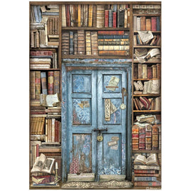 Vintage Library Door - Stamperia Rice Paper Sheet A4