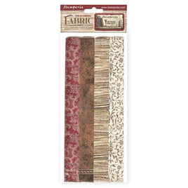 Vintage Library - Stamperia Polyester Fabric 12"X12" 4/Pkg