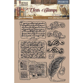 Vintage Library Calligraphy - Stamperia Clear Stamps