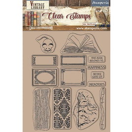 Vintage Library Labels - Stamperia Clear Stamps