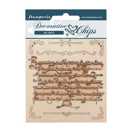 Vintage Library Letters - Stamperia Decorative Chips 5.5"X5.5"