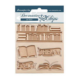 Vintage Library Dream & Enjoy - Stamperia Decorative Chips 5.5"X5.5"