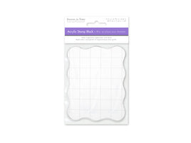 Clear Acrylic Stamp Block: 8.9cmx7cmx1cm Ergonomic Applicator w/Grids