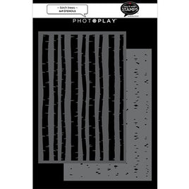 PhotoPlay BIRCH TREES Stencil Set