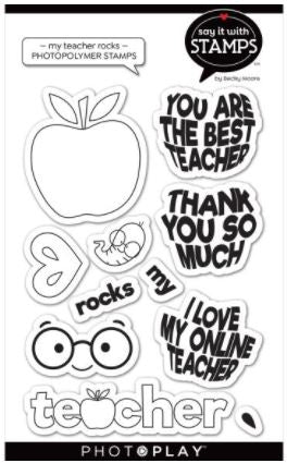 My Teacher Rocks - PhotoPlay Say It With Stamps Photopolymer Stamps