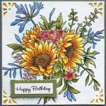 Stampendous Cling Stamps-Sunflower Spray