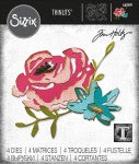 Sizzix Thinlits Dies By Tim Holtz 4/Pkg-Brushstroke Flowers #4