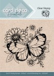Find It Trading Card Deco Essentials Clear Stamp-Butterfly Flower