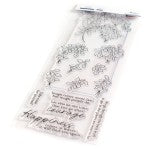 Pinkfresh Studio Clear Slimline Stamp Set 4"X12"-Fuchsias