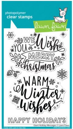 Giant Holiday Messages - Lawn Fawn Clear Stamps 4"X6"