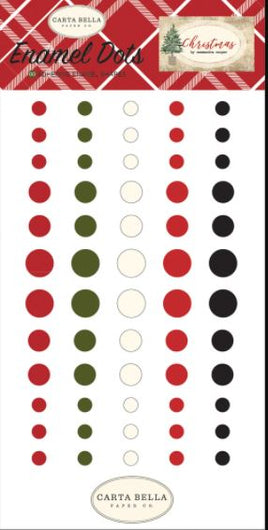Carta Bella Adhesive Enamel Dots 60/Pkg - Christmas