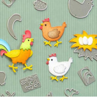 Hen & Rooster - Elizabeth Craft Metal Die