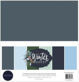 Winter Market, 6 Colors - Carta Bella Double-Sided Solid Cardstock 12"X12" 6/Pkg