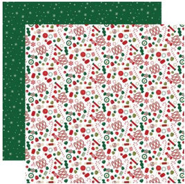A Gingerbread Christmas Double-Sided Cardstock 12"X12" - Candy Toss