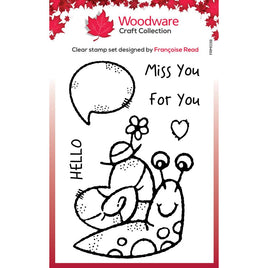 Singles Happy Snail - Woodware Clear Stamp 3"X4"