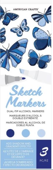 AC Sketch Markers Dual-Tip Alcohol Markers 3/Pkg   Glacier
