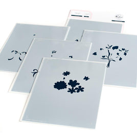 Floral Envelope Layering - Pinkfresh Studio Stencils 4.25"X5.25" 5/Pkg