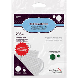 White, Assorted Sizes Foam Scrapbook Adhesives 3D Foam Circles- Scrapbook Adhesives