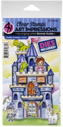 Castle - Art Impressions Critter Cubbies Clear Stamp & Die Set