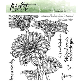 Wild Daisies - Picket Fence Studios 6"X6" Stamp Set