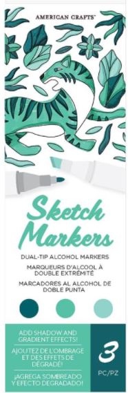 AC Sketch Markers Dual-Tip Alcohol Markers 3/Pkg    Forest