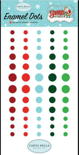 Carta Bella Adhesive Enamel Dots 60/Pkg - Santa's Workshop
