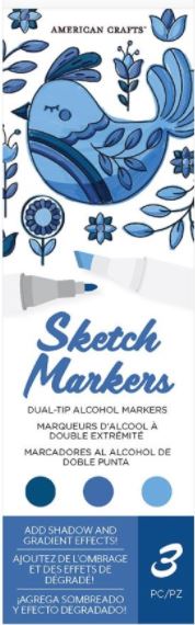 AC Sketch Markers Dual-Tip Alcohol Markers 3/Pkg   Pacific