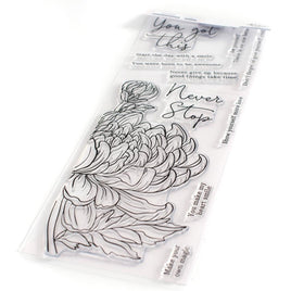 Chrysanthemum - Pinkfresh Studio Clear Slimline Stamp Set 4"X12"