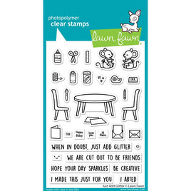 Just Add Glitter - Lawn Fawn Clear Stamps 4"X6"
