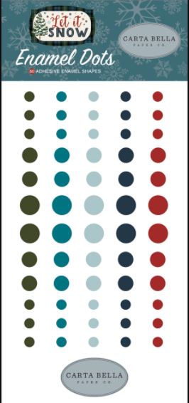 Carta Bella Adhesive Enamel Dots 60/Pkg - Let It Snow