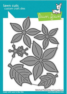 Stitched Poinsettia - Lawn Fawn Craft Die