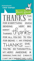 Thanks Thanks Thanks - Lawn Fawn Clear Stamp 4"x6"