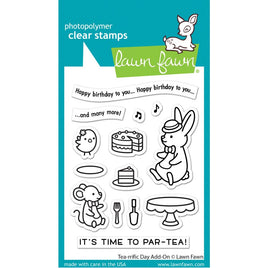 Tea-Rrific Day Add-On - Lawn Fawn Clear Stamps 3"X4"