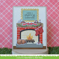 Shadow Box Card Fireplace Add-On - Lawn Fawn Craft Die Add-On