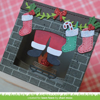 Shadow Box Card Fireplace Add-On - Lawn Fawn Craft Die Add-On