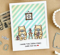 Germ-Free Bear - Lawn Fawn Clear Stamps 3"X2"