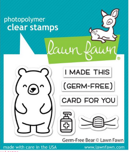 Germ-Free Bear - Lawn Fawn Clear Stamps 3"X2"