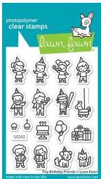 Lawn Fawn Clear Stamps 3"X4"-Tiny Birthday Friends