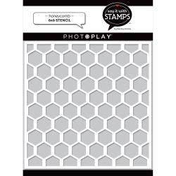 PhotoPlay Say It With Stamps Stencil 6"X6"-Honeycomb