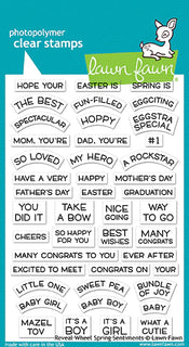 Reveal wheel spring sentiments - Lawn Fawn Clear Stamp