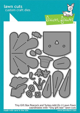 Tiny gift box peacock and turkey add-on - Lawn Fawn
