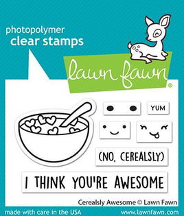 Lawn Fawn Clear Stamps 3"X2"  Cerealsly Awesome