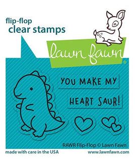 Lawn Fawn Clear Stamps 3"X2"  RAWR Flip-Flop