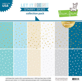 Lawn Fawn  12 X 12 paper pack   Let it shine starry skies collection pack